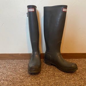 Tall Grey Hunter Boots